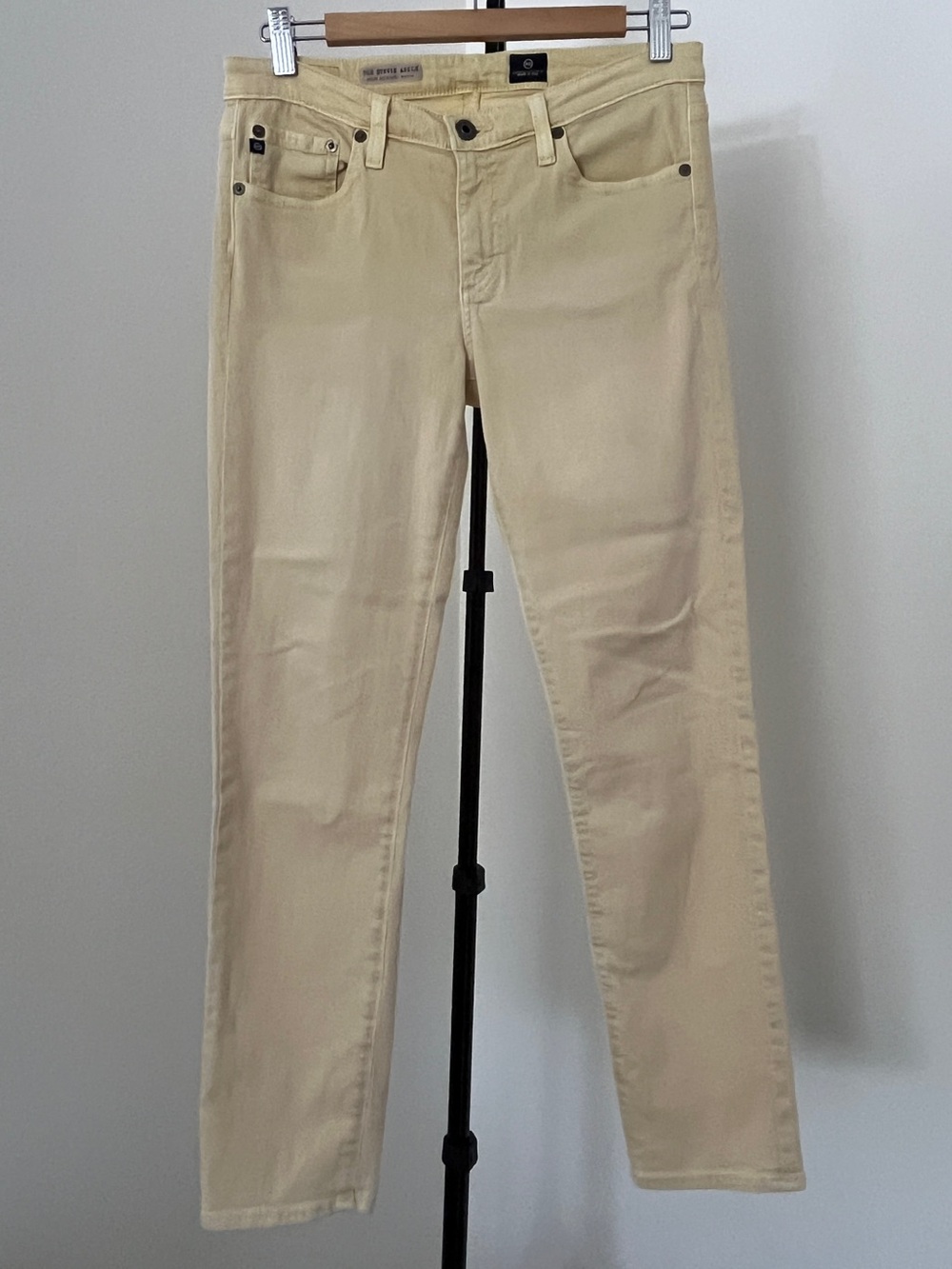 AG Adriano Goldschmied Stevie Ankle Jeans | Size 29R | Soft Yellow Slim Straight